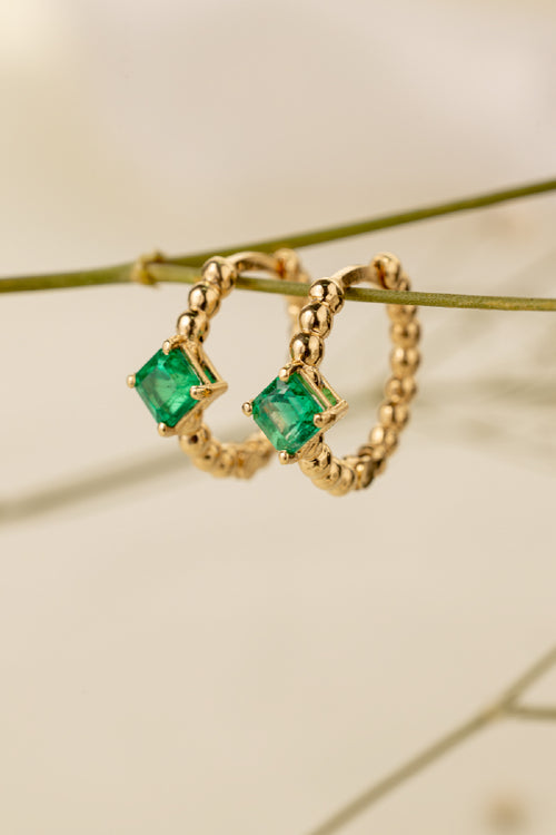Emerald hoops