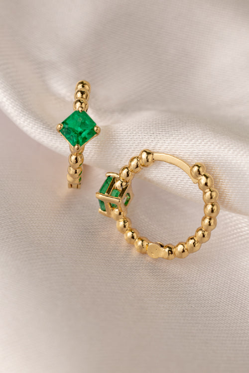 Emerald hoops