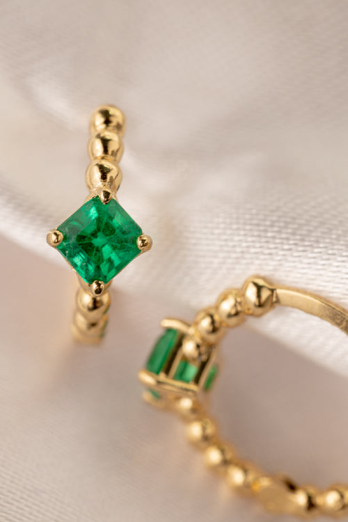 Emerald hoops