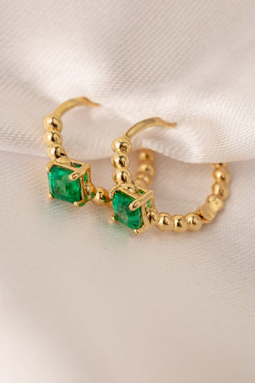 Emerald hoops