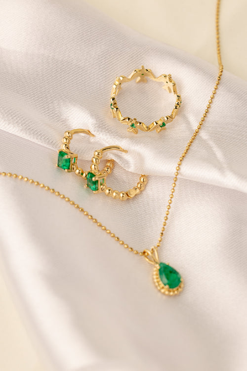 Emerald hoops