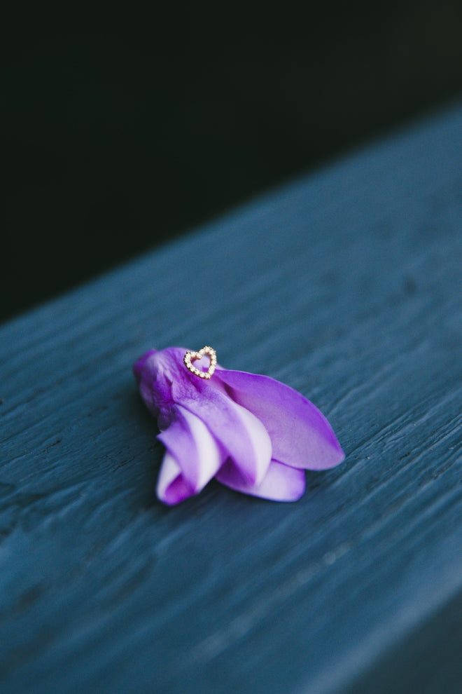 Heart Baby Earrings with Diamonds