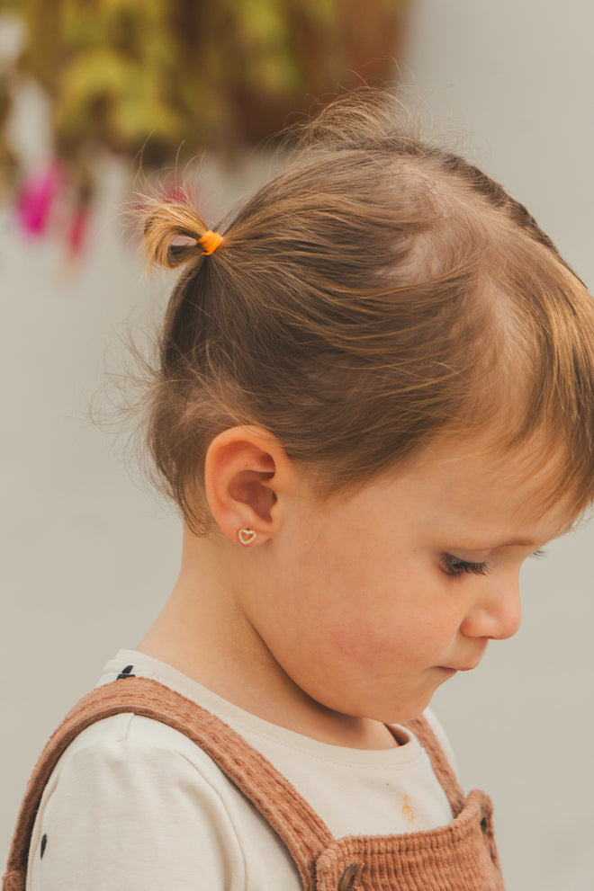 Heart Baby Earrings with Zircons