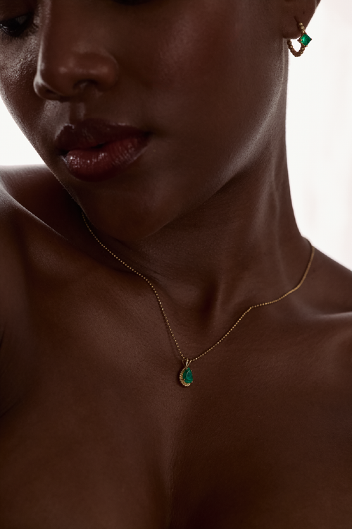 Emerald drop Necklace