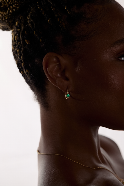 Emerald hoops