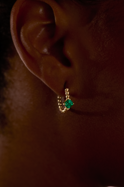 Emerald hoops