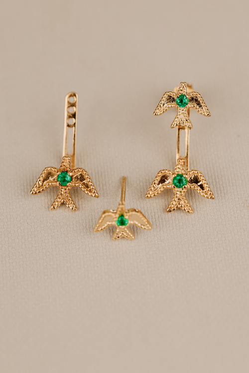 Back & front phoenix earrings