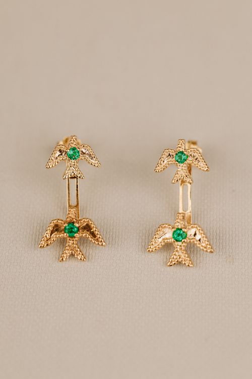 Back & front phoenix earrings