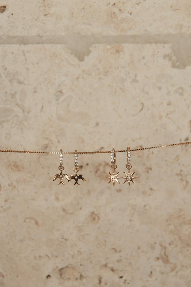 Mini Sun Hoops with Zircons