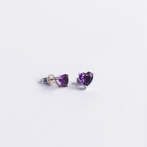 Amethyst heart earrings