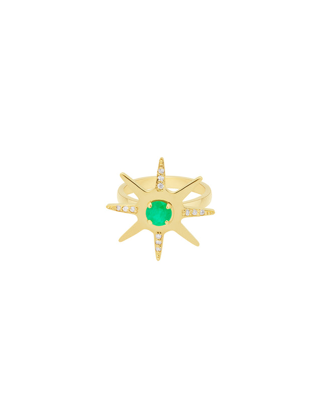 Sun emeralds ring with sprinkled